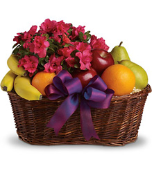 Fruits and Blooms Basket from Visser's Florist and Greenhouses in Anaheim, CA
